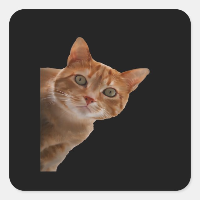 Peekaboo- Painting Square Sticker (Front)