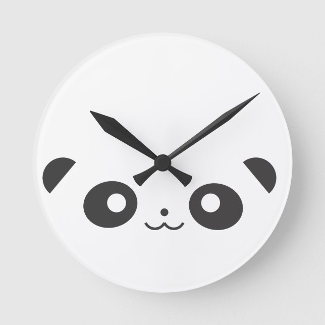 Peekaboo Panda Round Clock (Front)