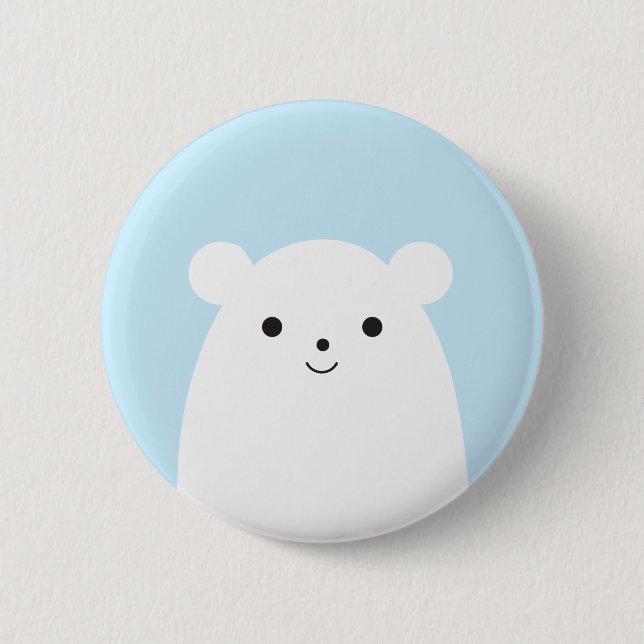Peekaboo Polar Bear Button (Front)