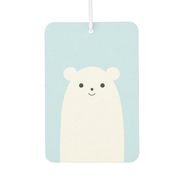 Peekaboo Polar Bear Car Air Freshener (Front)
