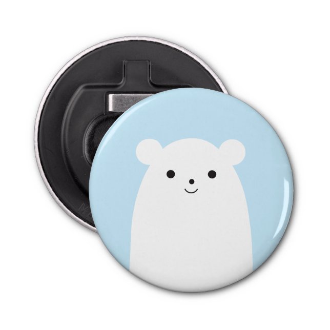 Peekaboo Polar Bear Fridge Magnet Bottle Opener (Front)
