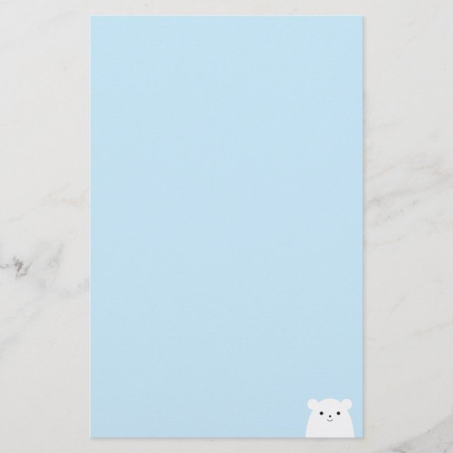 Peekaboo Polar Bear Stationery (Front)