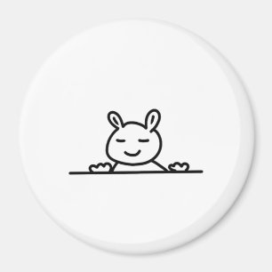 Peekaboo Rabbit Cartoon Sketch Classic Magnet