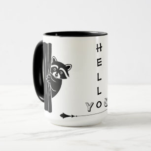 Peekaboo Raccoon Funny Mug