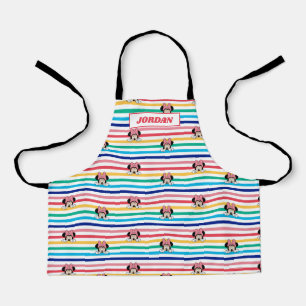 Peekaboo Rainbow Minnie Mouse Pattern Apron