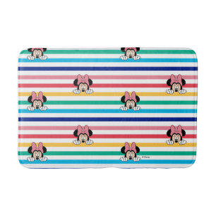 Peekaboo Rainbow Minnie Mouse Pattern Bath Mat
