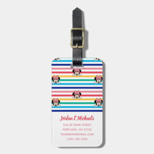 Peekaboo Rainbow Minnie Mouse Pattern Luggage Tag