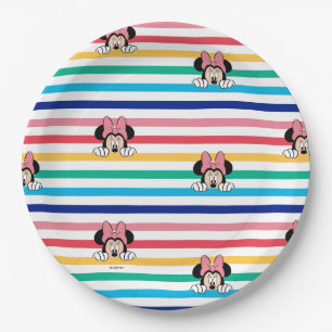 Peekaboo Rainbow Minnie Mouse Pattern Paper Plate