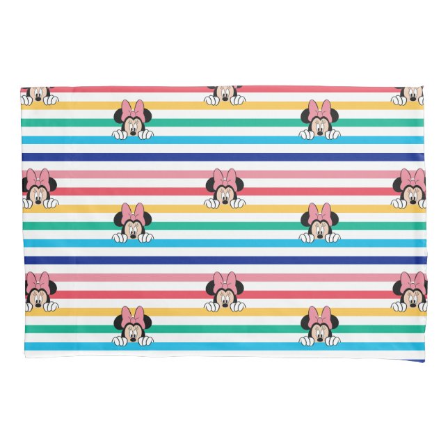 Peekaboo Rainbow Minnie Mouse Pattern Pillowcase (Front)