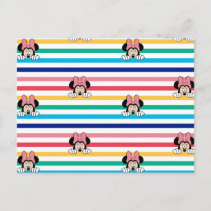 Peekaboo Rainbow Minnie Mouse Pattern Postcard