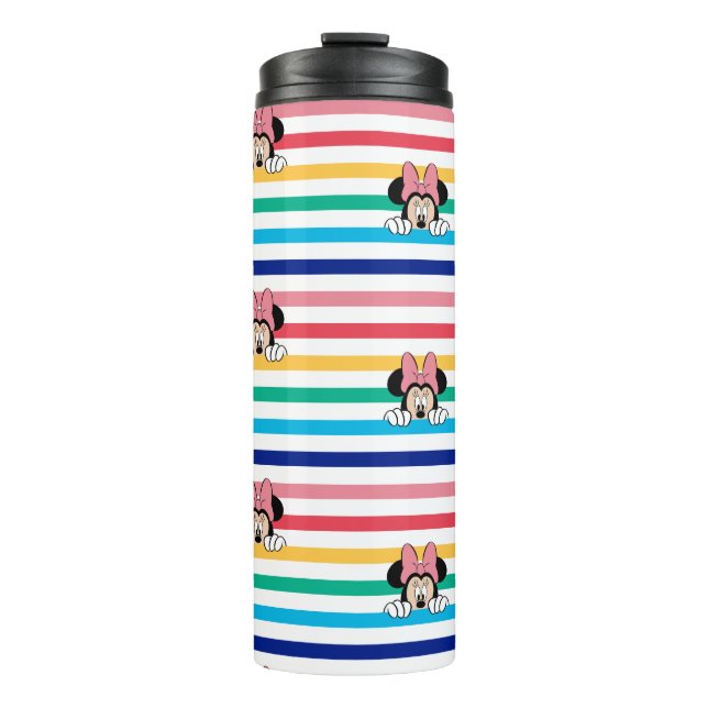 Peekaboo Rainbow Minnie Mouse Pattern Thermal Tumbler (Front)