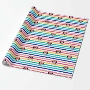 Peekaboo Rainbow Minnie Mouse Pattern Wrapping Paper