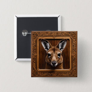 Peekaboo Says The Kangaroo, 2 Inch Square Button