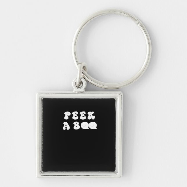 Peekaboo Spooky Slogan Keychain (Front)