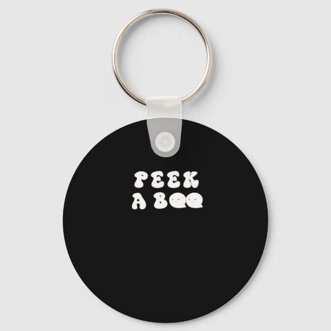 Peekaboo Spooky Slogan Keychain (Front)