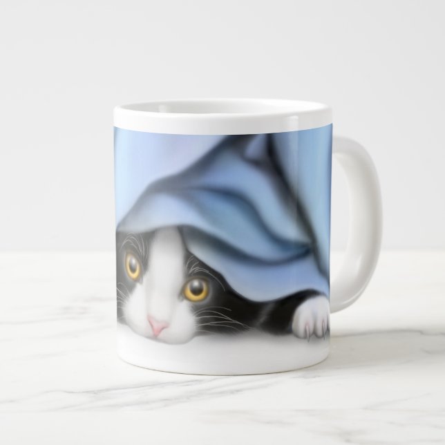 Peekaboo Tuxedo Kitten Specialty Mugs (Front Right)