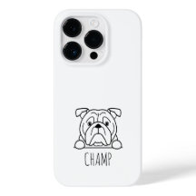 Peeking American Bulldog Custom Name Phone Case