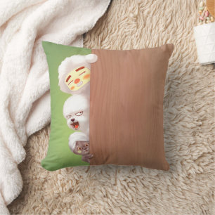 Peeking Animals Trio Throw Pillow