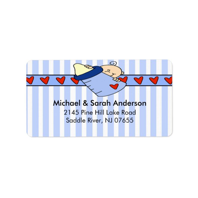 Peeking Baby Boy Bottle Address Label (Front)