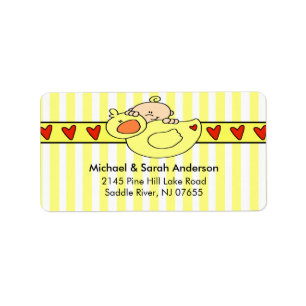 Peeking Baby with Duck Address Label