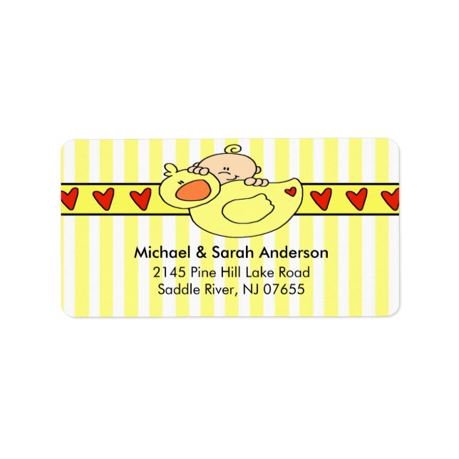 Peeking Baby with Duck Address Label (Front)