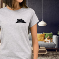 Peeking Black Cat Cute Minimalist Design