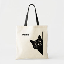 Peeking Black Cat Personalized Gift for Cat Lovers
