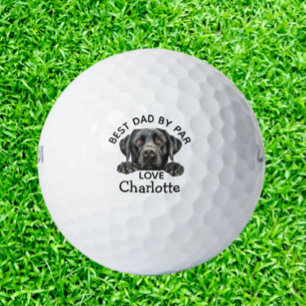 Peeking  Black Labrador Puppy Theme Golf Balls