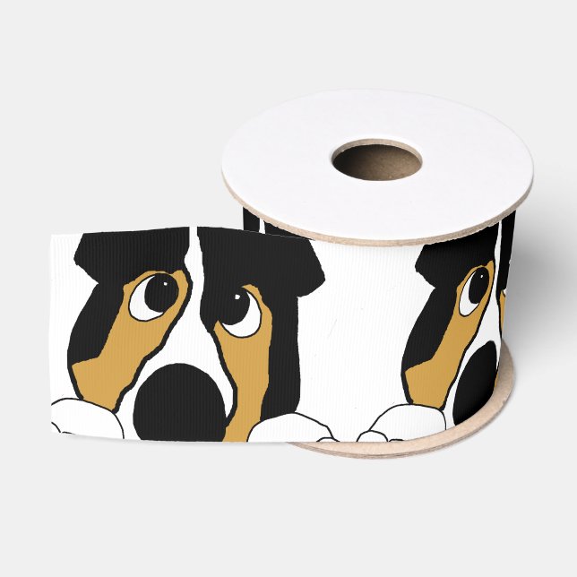 peeking black tri aussie grosgrain ribbon (Spool)