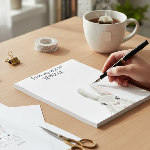 Peeking Bunny Rabbit From the Desk of Personalized Notepad