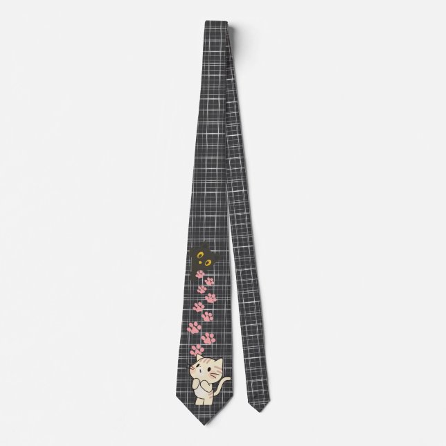 Peeking cat 2. D Grey BG Tie (Front)