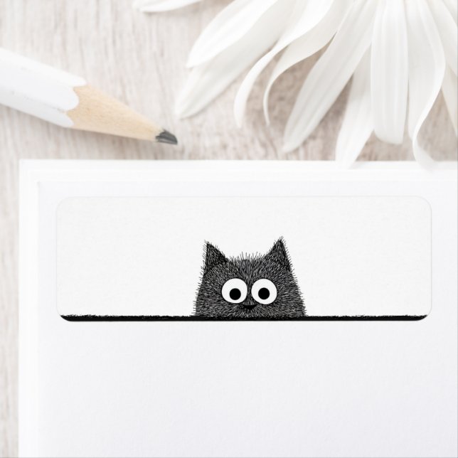 Peeking Cat Return Address Labels (Insitu)