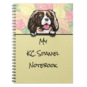 Peeking Cavalier King Charles spaniel notebook