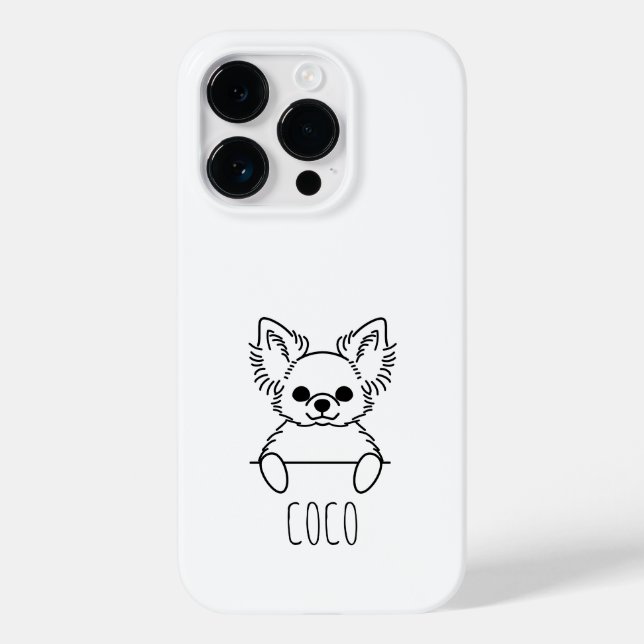 Peeking Chihuahua Cute Custom Name Phone Case (Back)
