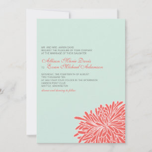 Peeking Chrysanthemum Wedding Invitation