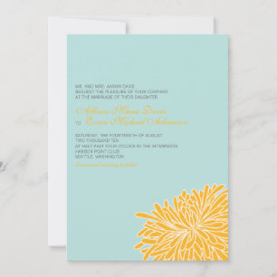 Peeking Chrysanthemum Wedding Invitation