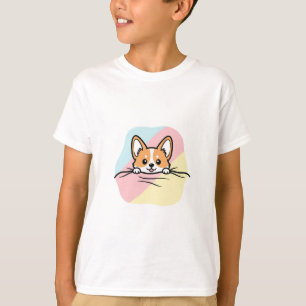 Peeking Corgi Pastel Whiskers Kids T-Shirt