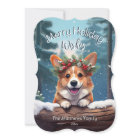Peeking Corgi Winter Wonderland Merry Christmas