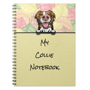 Peeking Cute Border Collie notebook