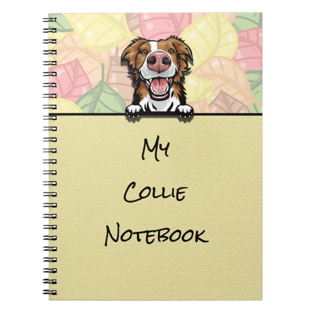 Peeking Cute Border Collie notebook (Front)