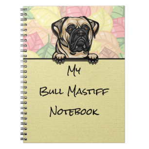 Peeking Cute Bull Mastiff notebook