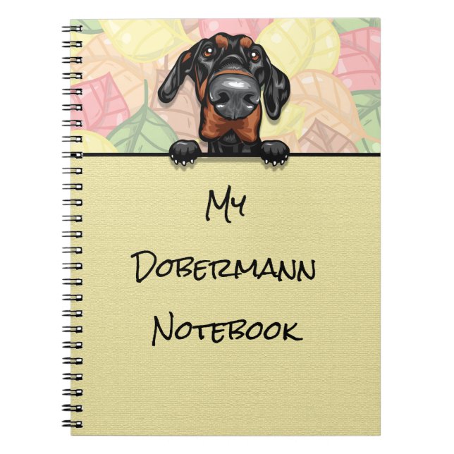 Peeking Cute Dobermann notebook (Front)