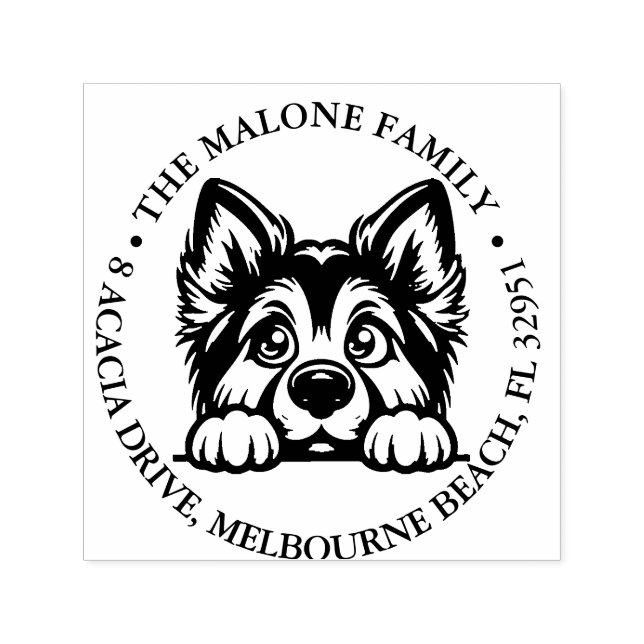 Peeking Cute Dog Personalized Theme  Self-inking Stamp (Design)