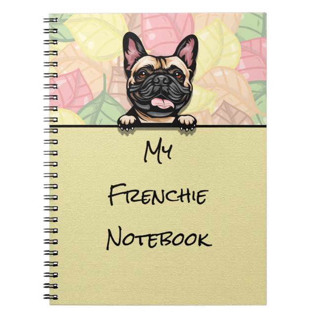 Peeking Cute French Bulldog notebook (Front)
