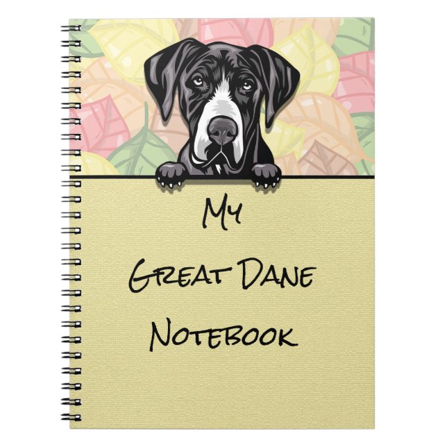 Peeking Cute Great Dane notebook (Front)