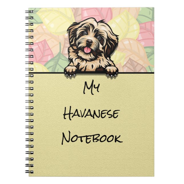 Peeking Cute Havanese notebook (Front)