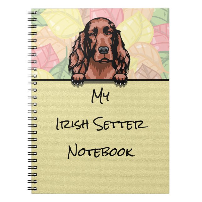 Peeking Cute Irish Setter notebook (Front)