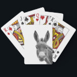 Peeking Donkey Cute   Playing Cards<br><div class="desc">This design may be personalized by choosing the Edit Design option. You may also transfer onto other items. Contact me at colorflowcreations@gmail.com or use the chat option at the top of the page if you wish to have this design on another product or need assistance with this design. See more...</div>