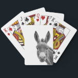 Peeking Donkey Cute Playing Cards<br><div class="desc">This design may be personalized by choosing the Edit Design option. You may also transfer onto other items. Contact me at colorflowcreations@gmail.com or use the chat option at the top of the page if you wish to have this design on another product or need assistance with this design. See more...</div>