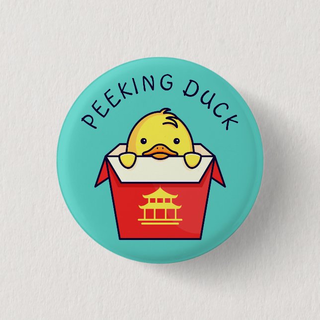 Peeking Duck Pun 1 Inch Round Button (Front)
